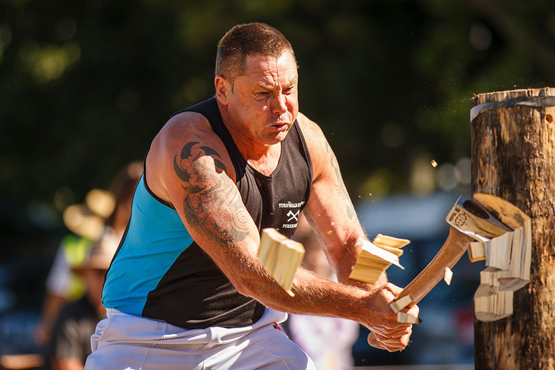 Wood chopping header